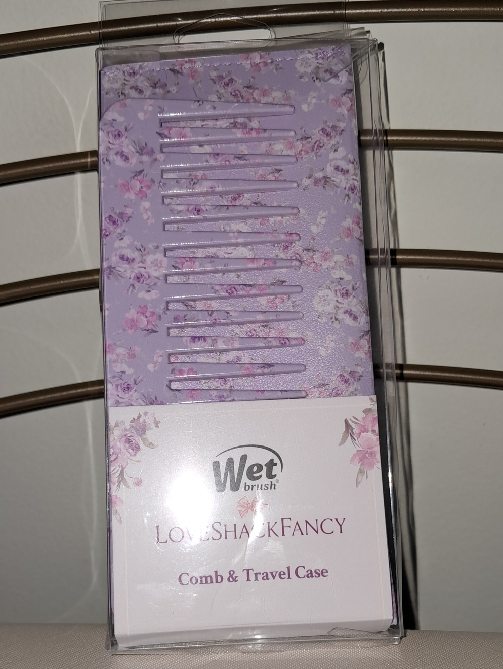 LoveShackFancy Lavender Floral Comb & Travel Case by Wet Brush